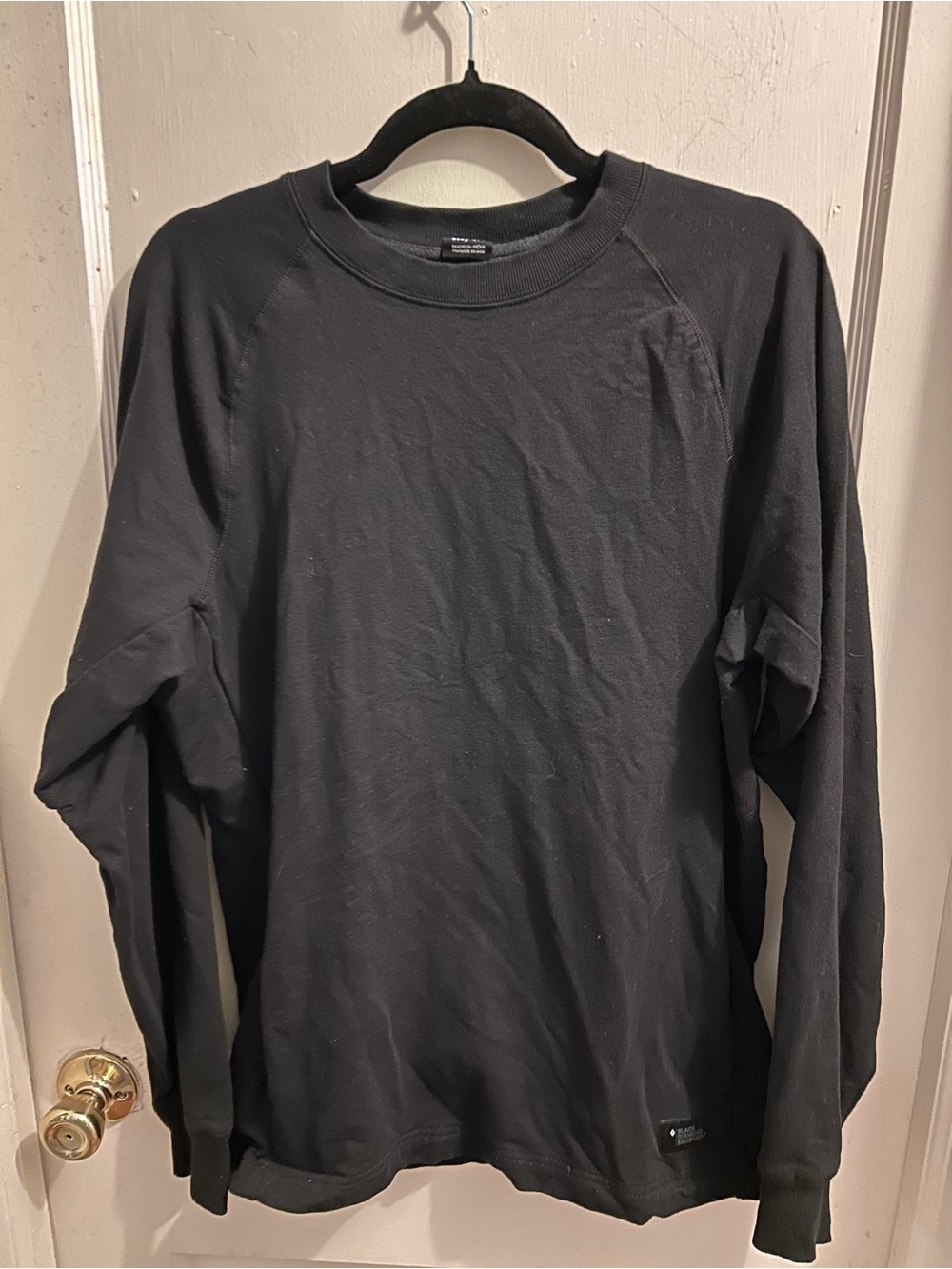 Black Diamond Men's Black Graphic Long-Sleeve Crewneck Pullover medium